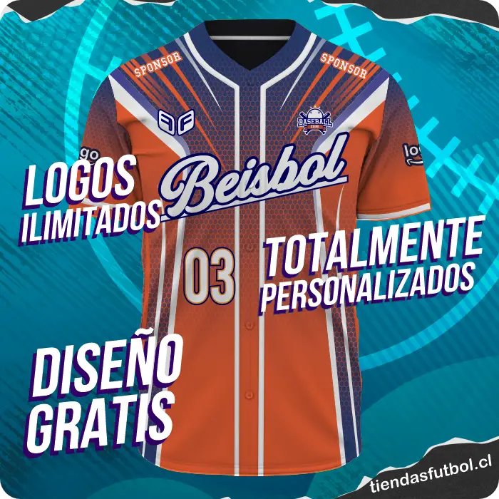 camisetas de beisbol personalizadas con logos ilimitados y diseño gratis con envio todo chile