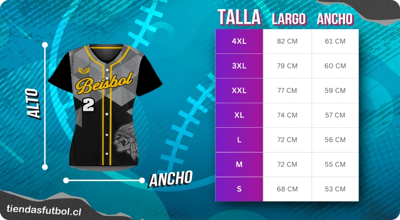 camisetas de beisbol personalizadas tallas mujer chile