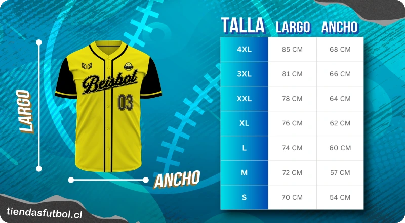camisetas de beisbol personalizadas tallas hombre chile