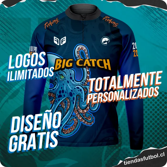 poleras de pesca personalizadas con logos ilimitados y diseño gratis con envio todo chile