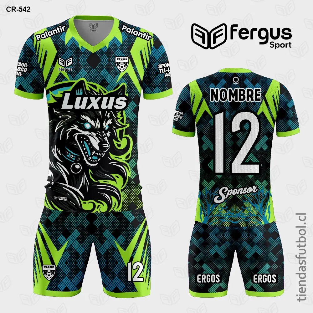 Camisetas de Futbol Lobo Verde limon con verde jade