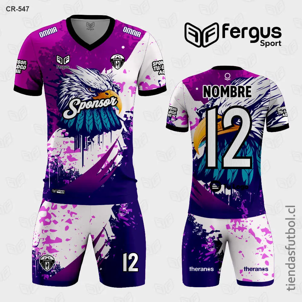 Camisetas de Futbol Cabeza de Aguila fucsia con blanco