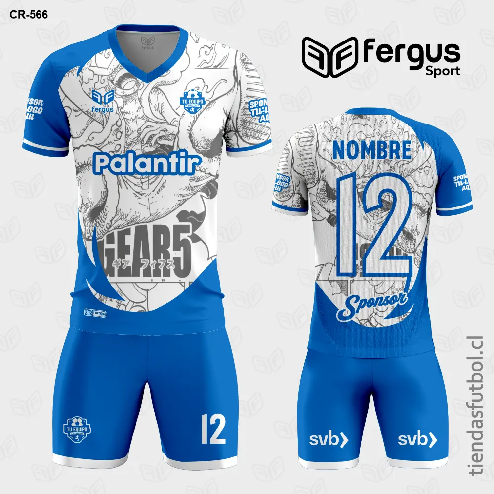 Camisetas de Futbol Blanco y celeste y plomo