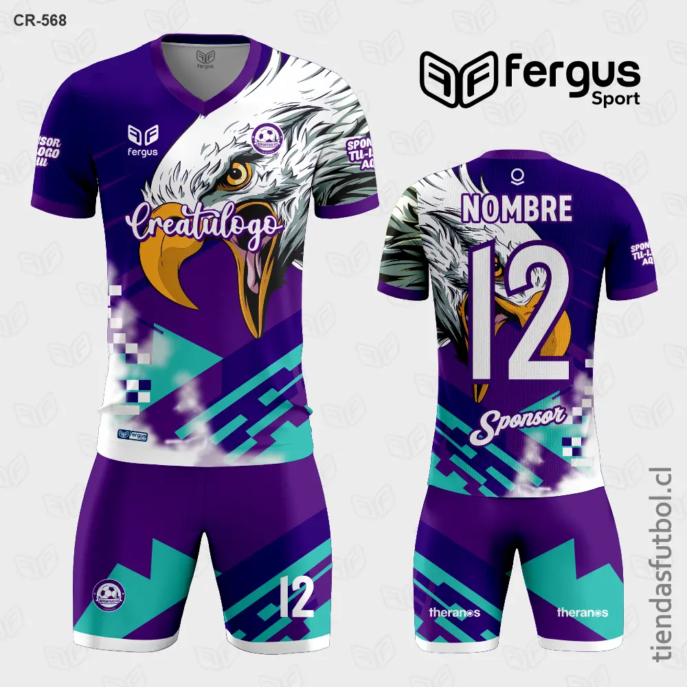 Camisetas de Futbol Aguila morado verde y blanco