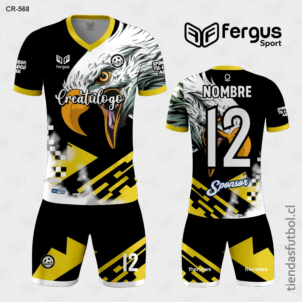 Camisetas de Futbol Aguila negro amarillo y blanco