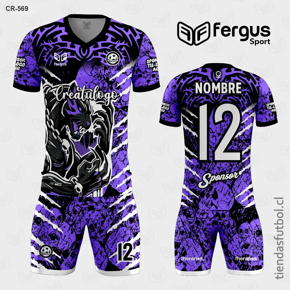 Camisetas de Futbol Puma Negro morado y blanco
