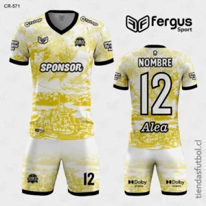 Camisetas de Futbol Blanco con Dorado