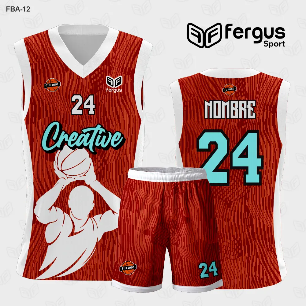 Camiseta de Basquetbol rojo y Blanco