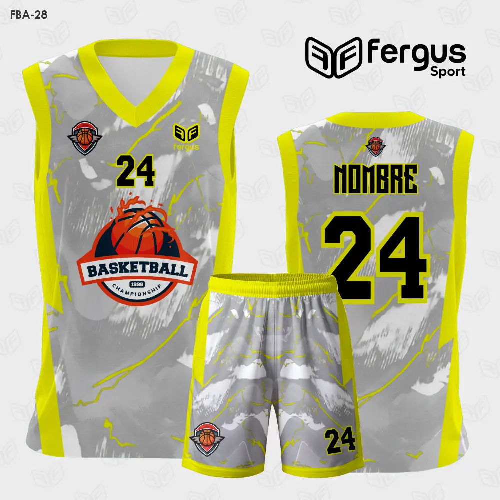 Camiseta de Basketball Amarillo Gris