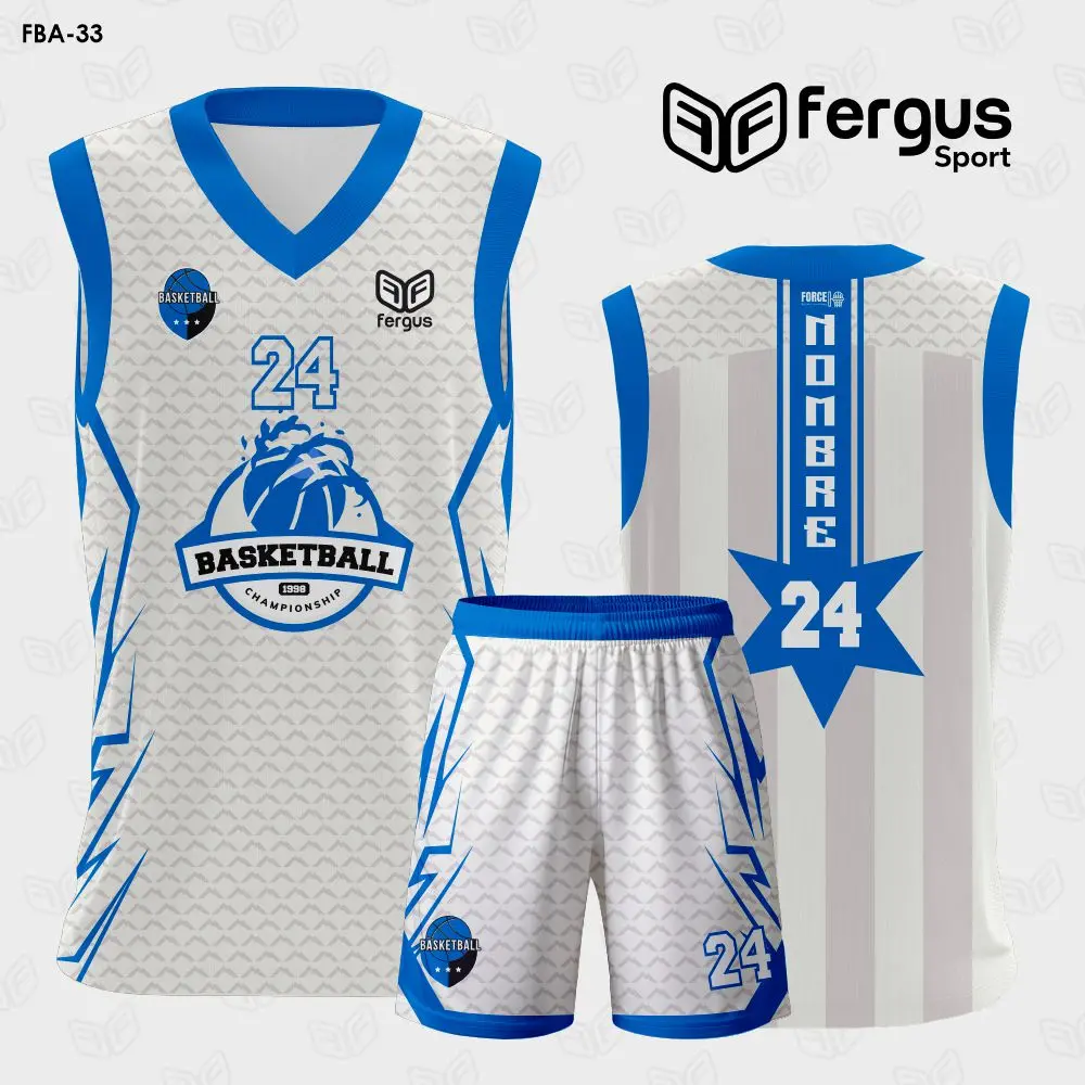 Camiseta de Basketball blanco con azul