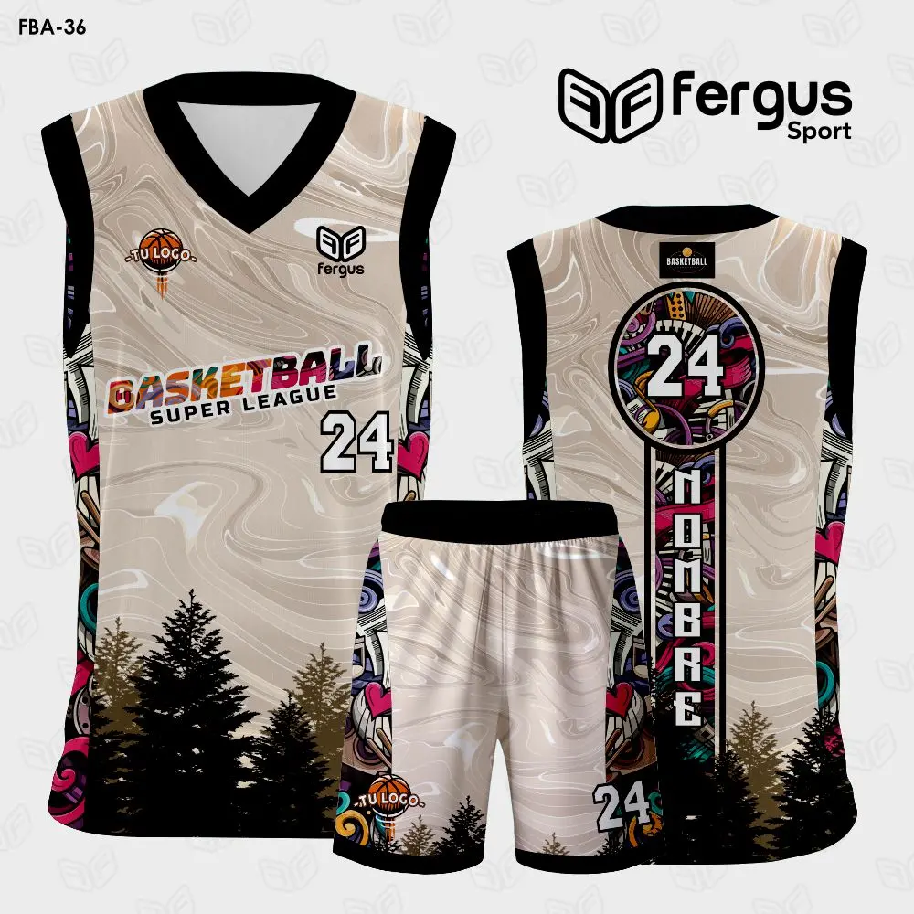 Camisetas de Basquet CAFE CON NEGRO