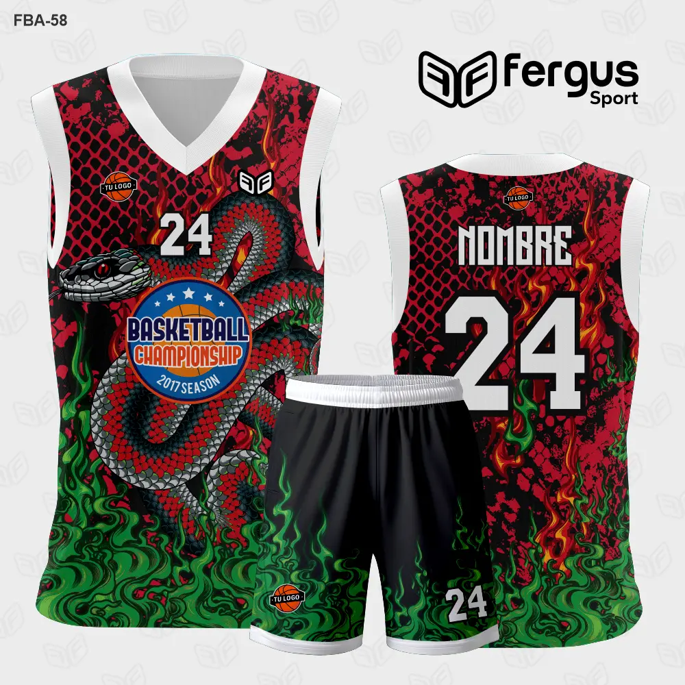 Camiseta de Basquetbol rojo y verde