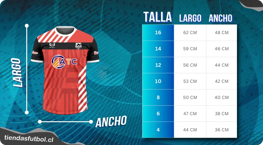 camisetas de futbol en chile talla niño