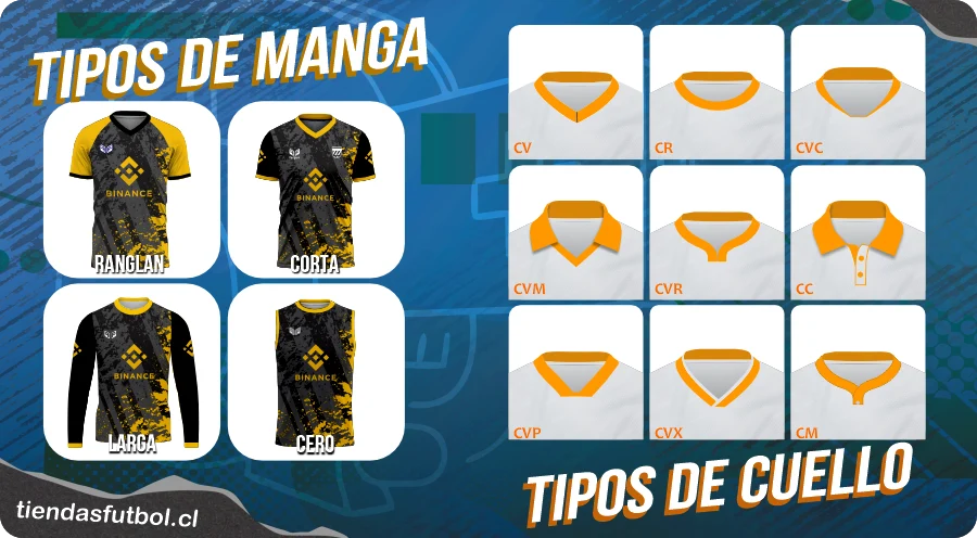 camisetas esports manga cuellos