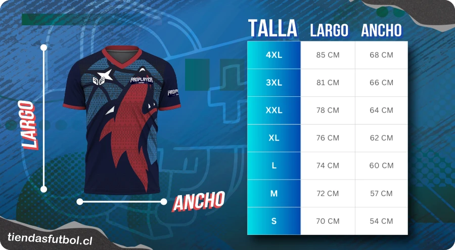 camisetas esports cuadro de talla hombre