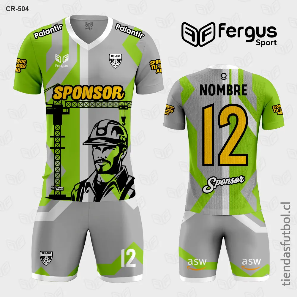 Camisetas de Futbol Construcción verde gris