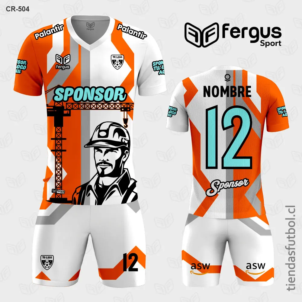 Camisetas de Futbol Construcción naranja blanco