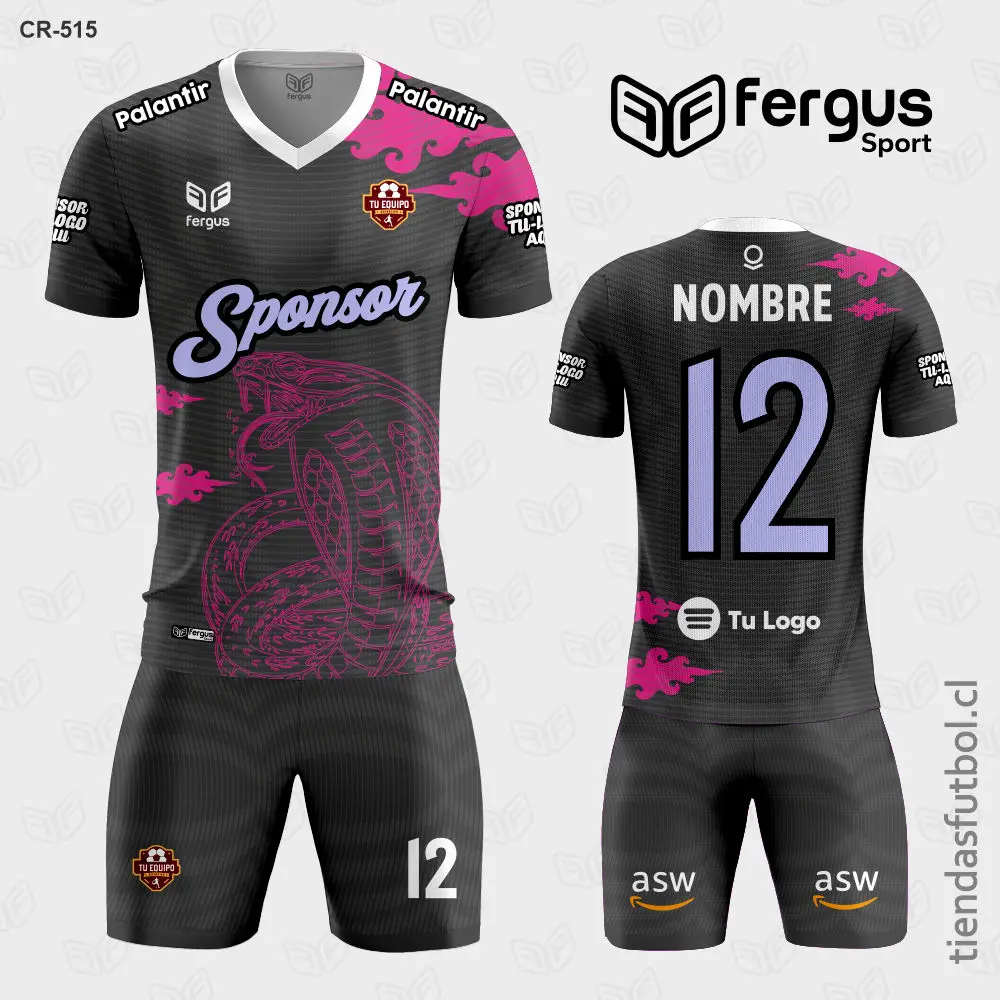 Camisetas de Futbol Cobra negro rosado