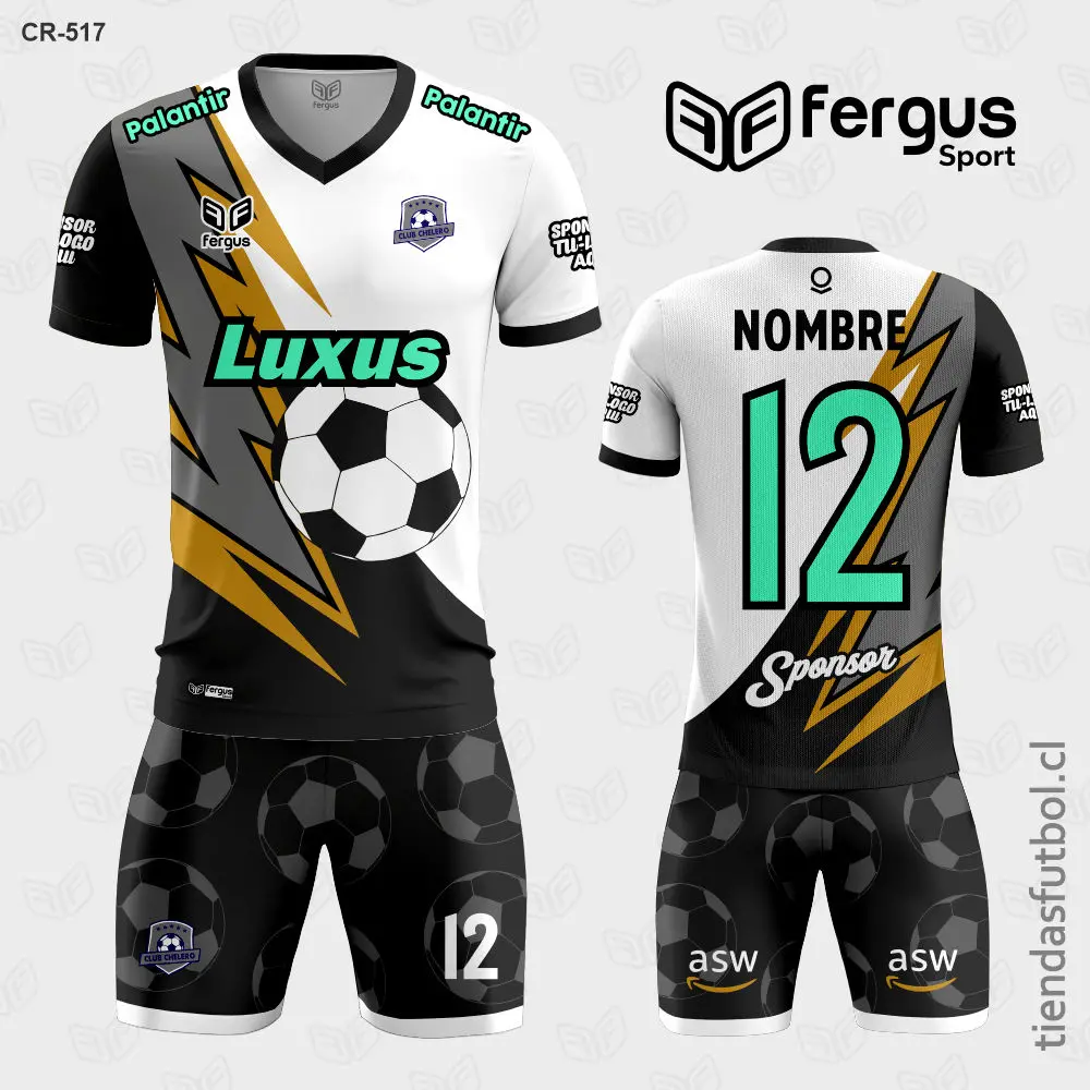 Camisetas de Futbol negro gris
