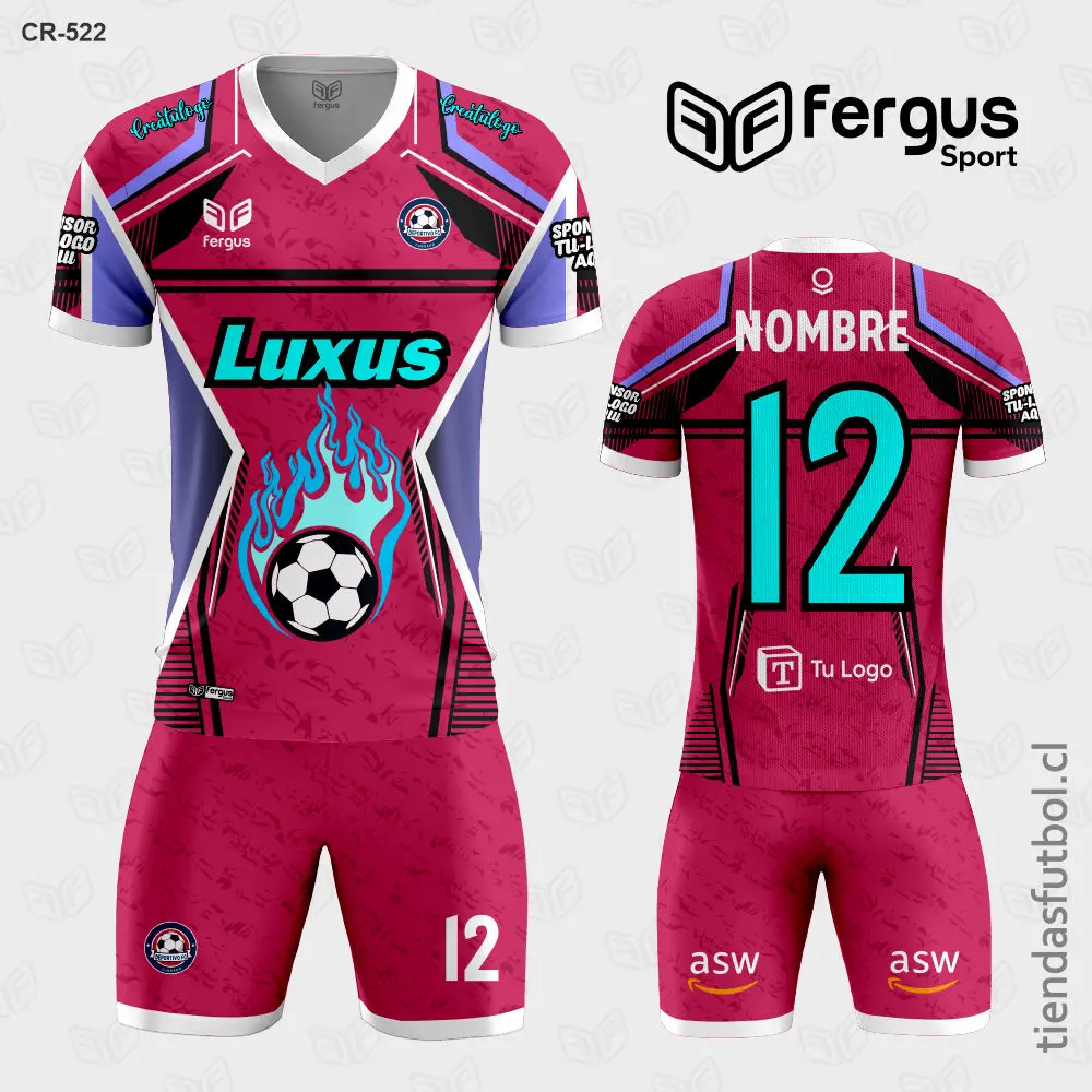 Camisetas de Futbol Pelota rosado lila celeste negro