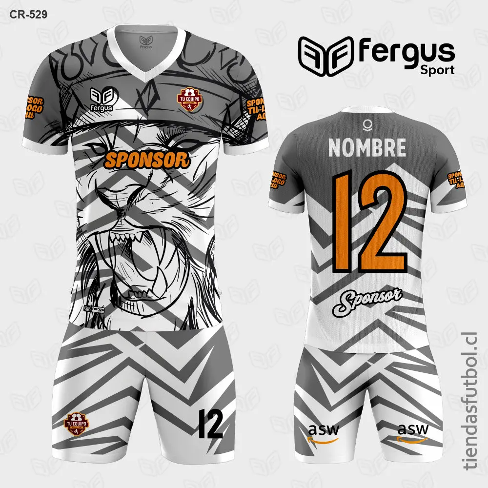 Camisetas de Futbol Rey Leon Gris Blanco