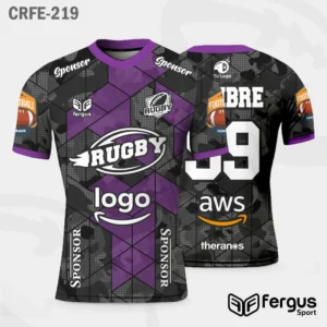 Camisetas de Rugby Negro y morado