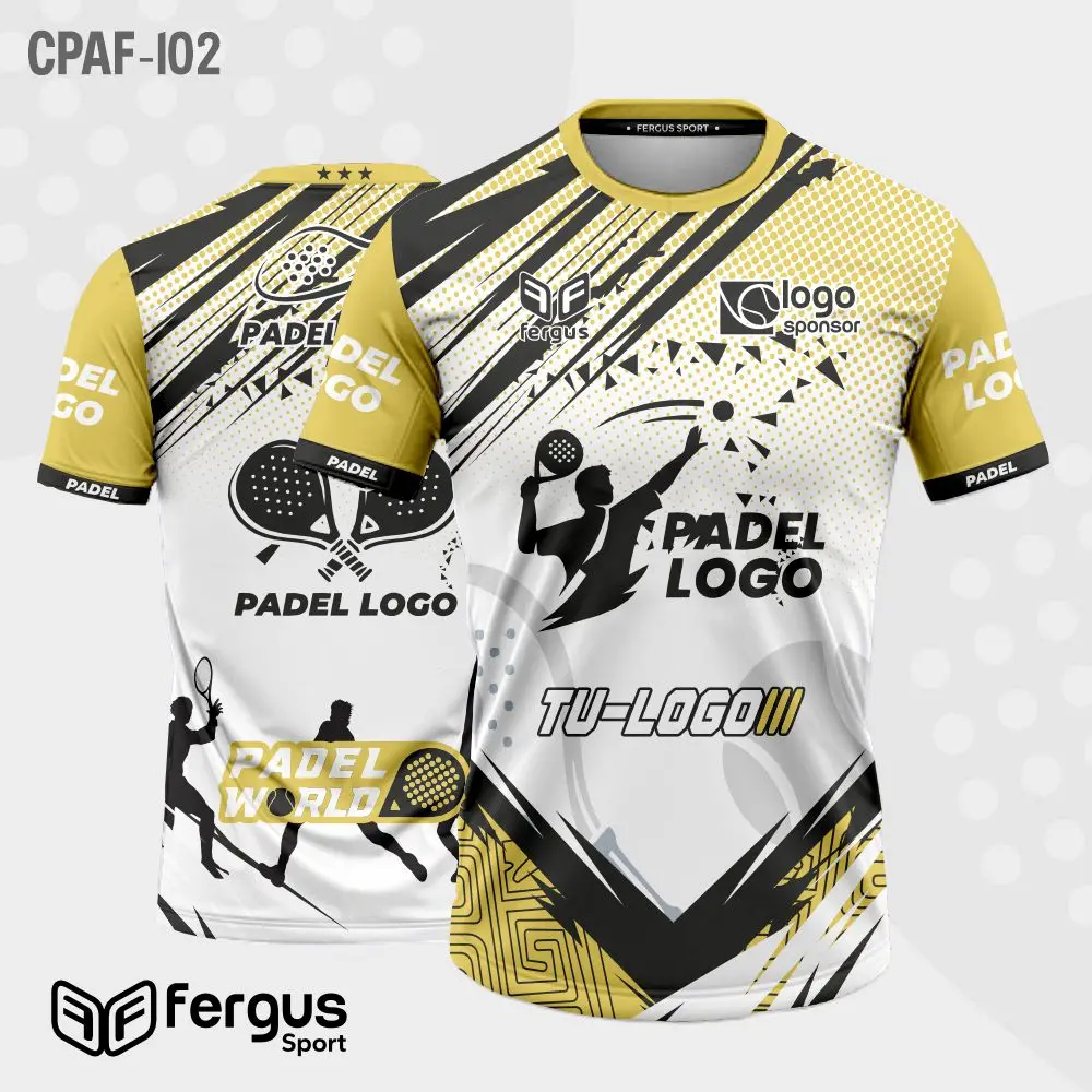 Camisetas de Padel blanco y dorado