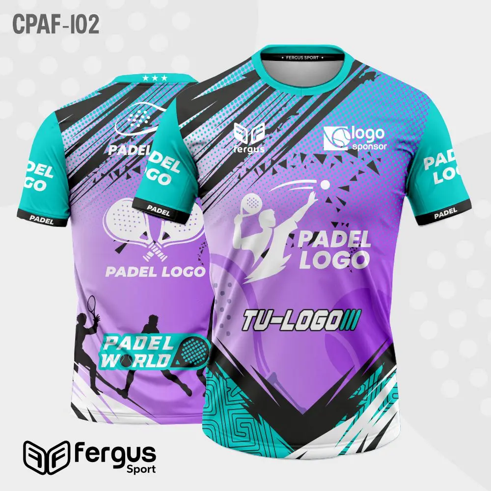 Camisetas de Padel Morado y turquesa