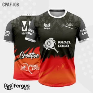 Camisetas de Padel Negro con rojo