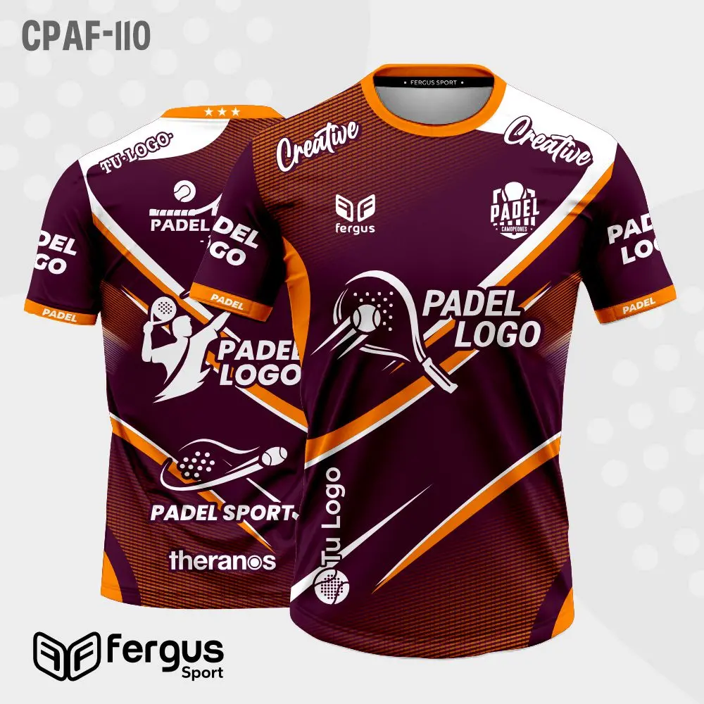 Camisetas de Padel naranja y guinda