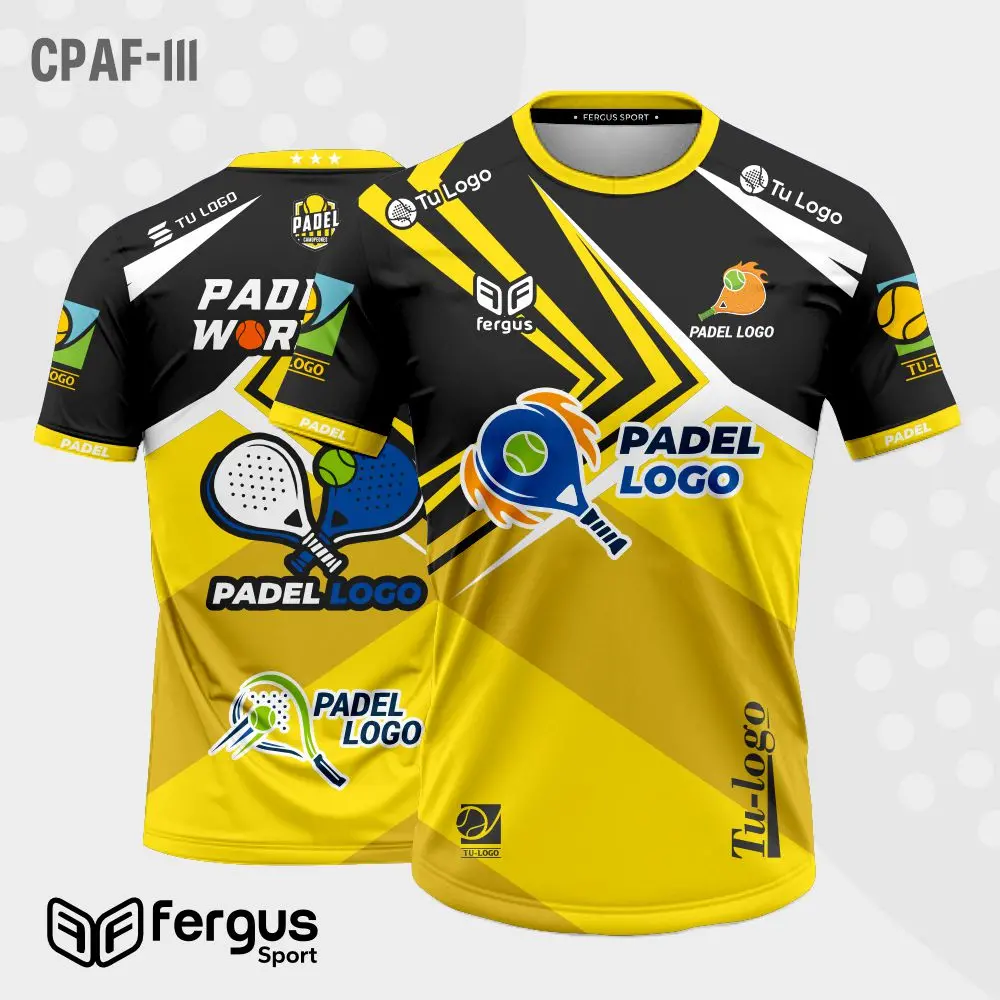 Camisetas de Padel Amarillas mangas negras
