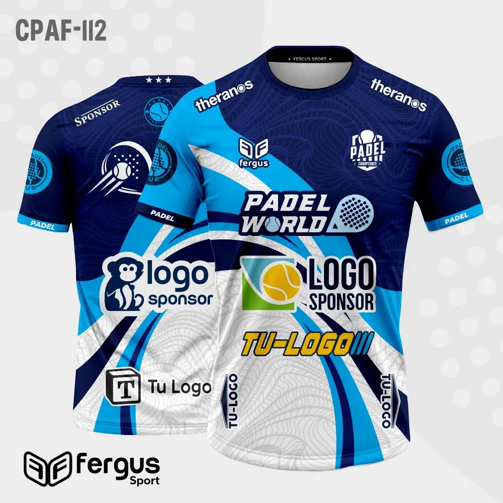 Camisetas de Padel azul con blanco