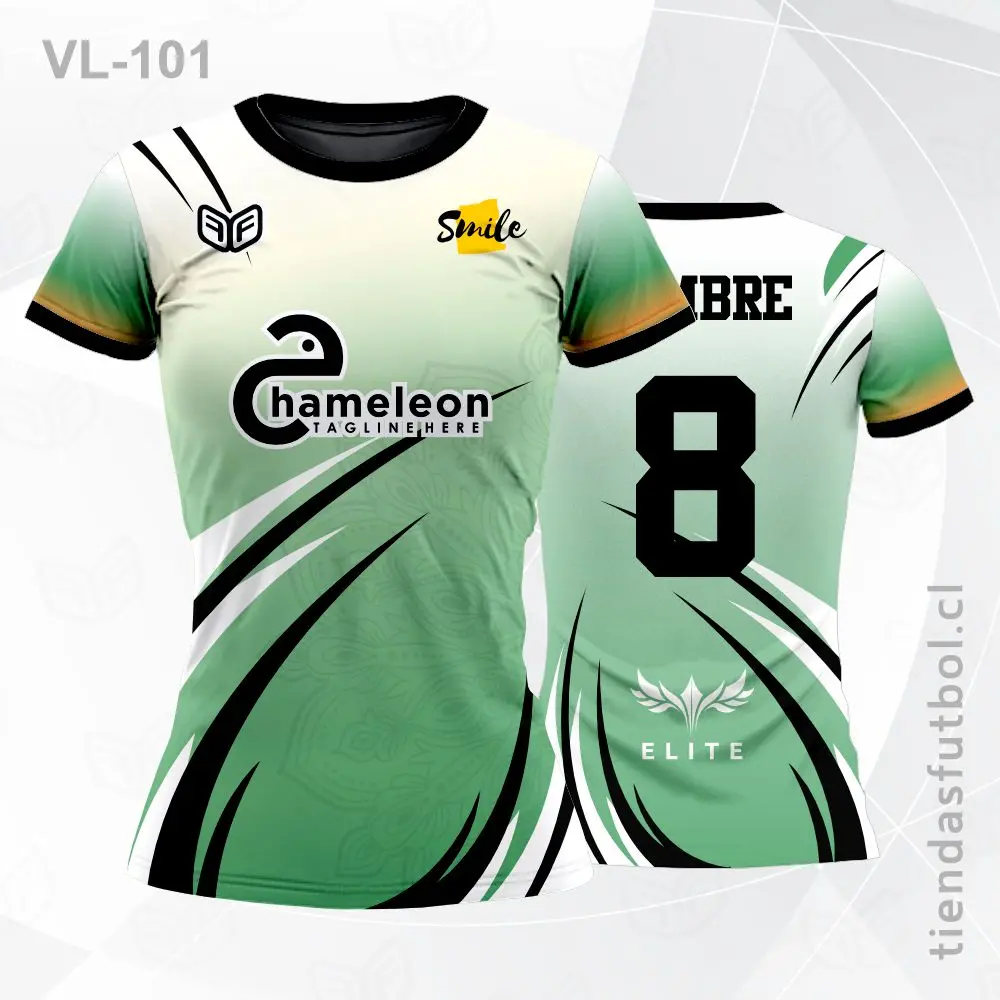 Camisetas de Voleibol femeninas verde VL-101 personalizadas en chile