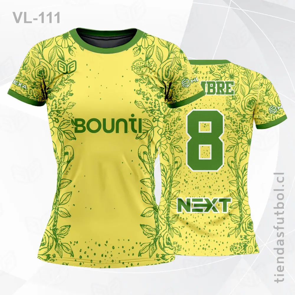 Camisetas de Voleibol con diseño amarillo y verde VL-111 personalizadas en chile