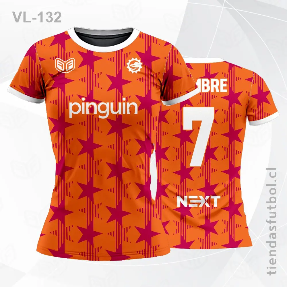 Poleras de Voleibol con diseño naranja personalizadas en chile
