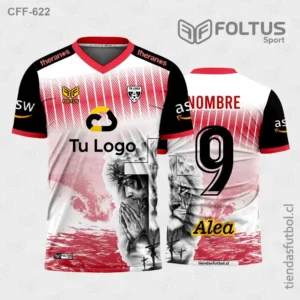 Camisetas de Fútbol Personalizadas Blanco con Rojo personalizadas en chile