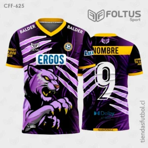 Camisetas de Fútbol con Diseño Morado y Amarillo
