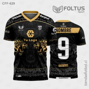 Camisetas de Fútbol Masculinas Negro y Dorado Personalizadas en Chile 2026