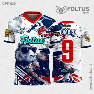 Camisetas de Fútbol Masculinas Azul con Rojo Personalizadas en Chile 2026