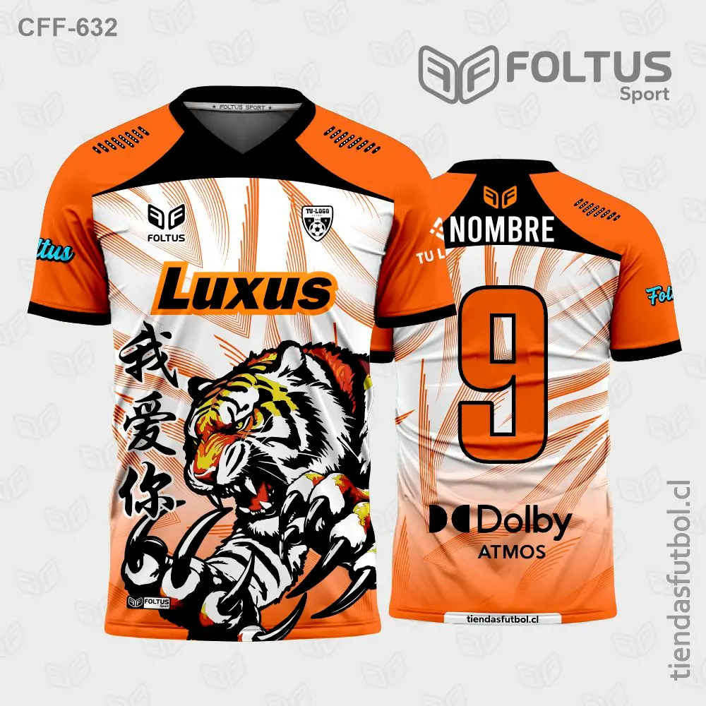 Camisetas de Fútbol Masculinas Negro con Naranja Personalizadas en Chile 2026