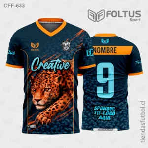 Camisetas de Fútbol Masculinas Azul con Naranja Personalizadas en Chile 2026
