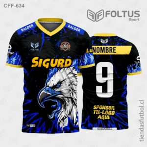 Camisetas de Fútbol Masculinas Azul con Amarillo Personalizadas en Chile 2026