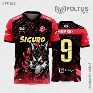Camisetas de Fútbol Masculinas Rojo y Negro Personalizadas en Chile 2026