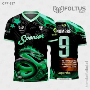 Camisetas de Fútbol Masculinas Negro con Verde Personalizadas en Chile 2026