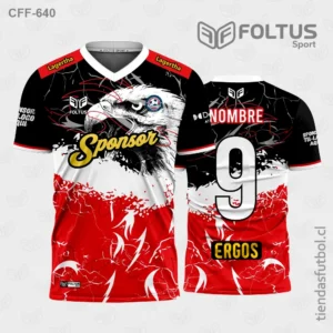 Camisetas de Fútbol con Diseño Negro y Rojo Personalizadas en Chile 2026
