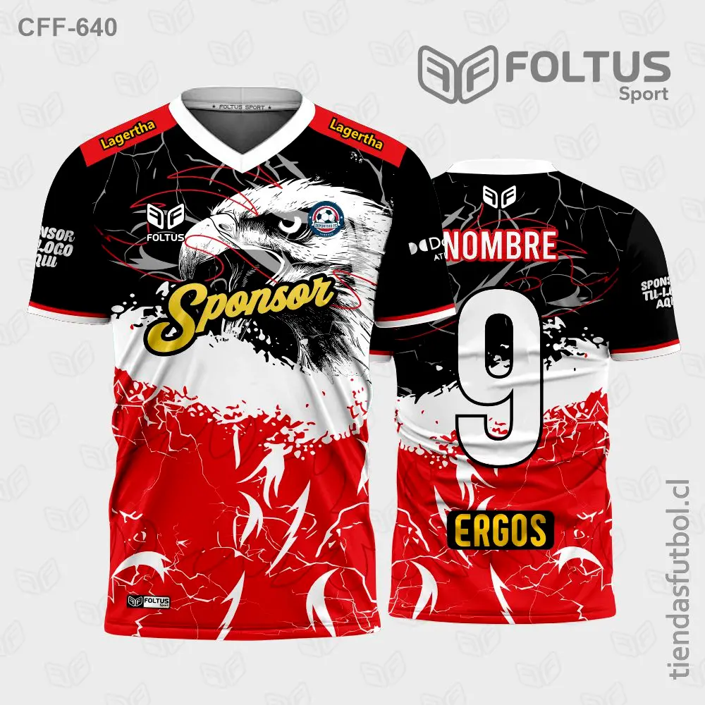 Camisetas de Fútbol con Diseño Negro y Rojo Personalizadas en Chile 2026