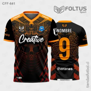 Camisetas de Fútbol para Varón Negro y Naranja Personalizadas en Chile 2026