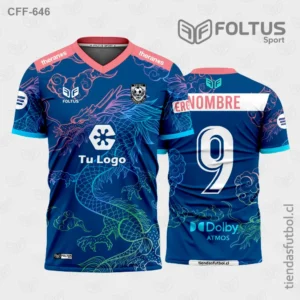 Camisetas de Fútbol con Diseño Azul y Rosado Personalizadas en Chile 2026