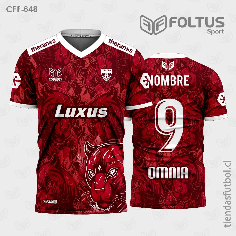 Camiseta de fútbol personalizadas CFF-648 rojo con blanco, patrón clásico deportivo