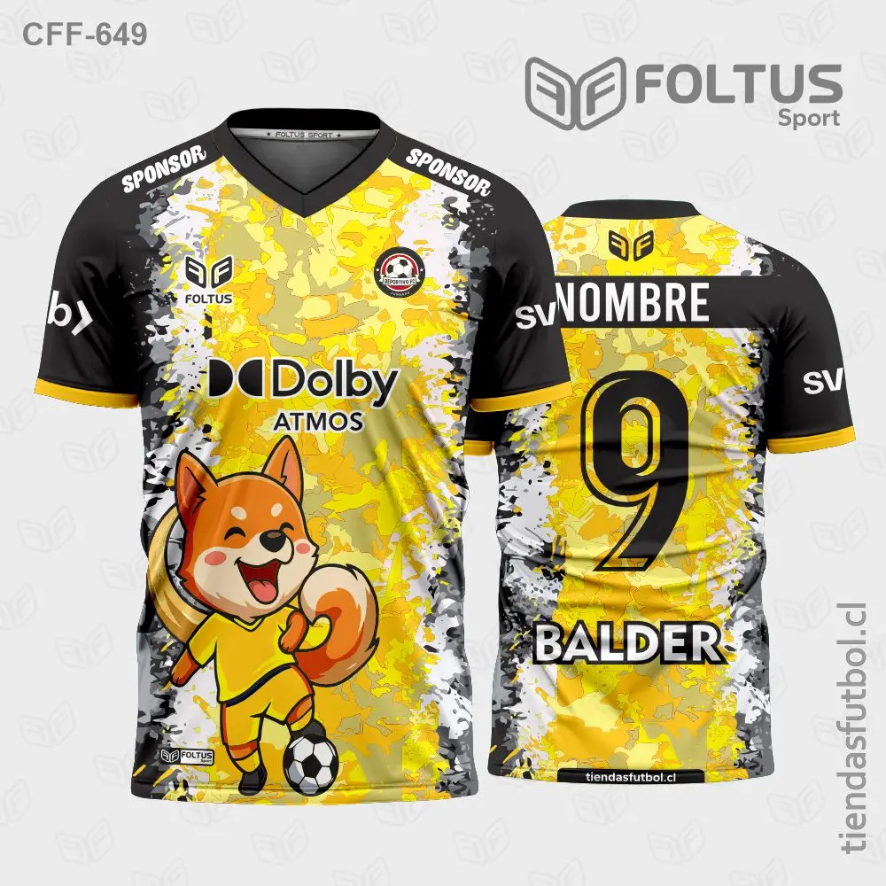 Camisetas de Fútbol con Diseño Negro y Amarillo Personalizadas en Chile 2026